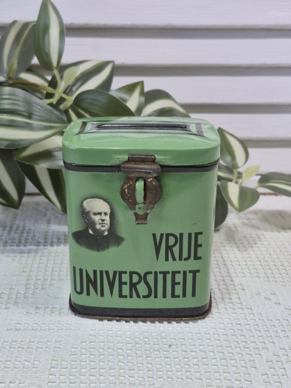 Antiek spaarpotje Vrije Universiteit, Gebruikt, ., Ophalen of Verzenden, .