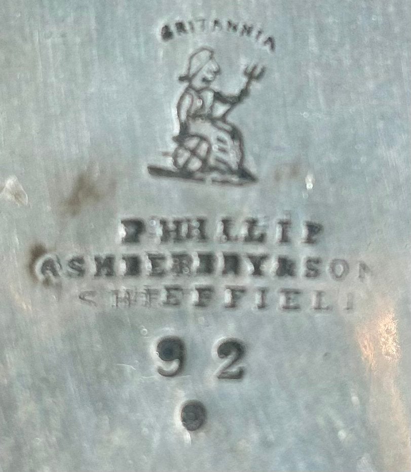 Antieke tinnen serveerschaaltje - Phillip Ashberry & Sons, Antiek en Kunst, Ophalen of Verzenden