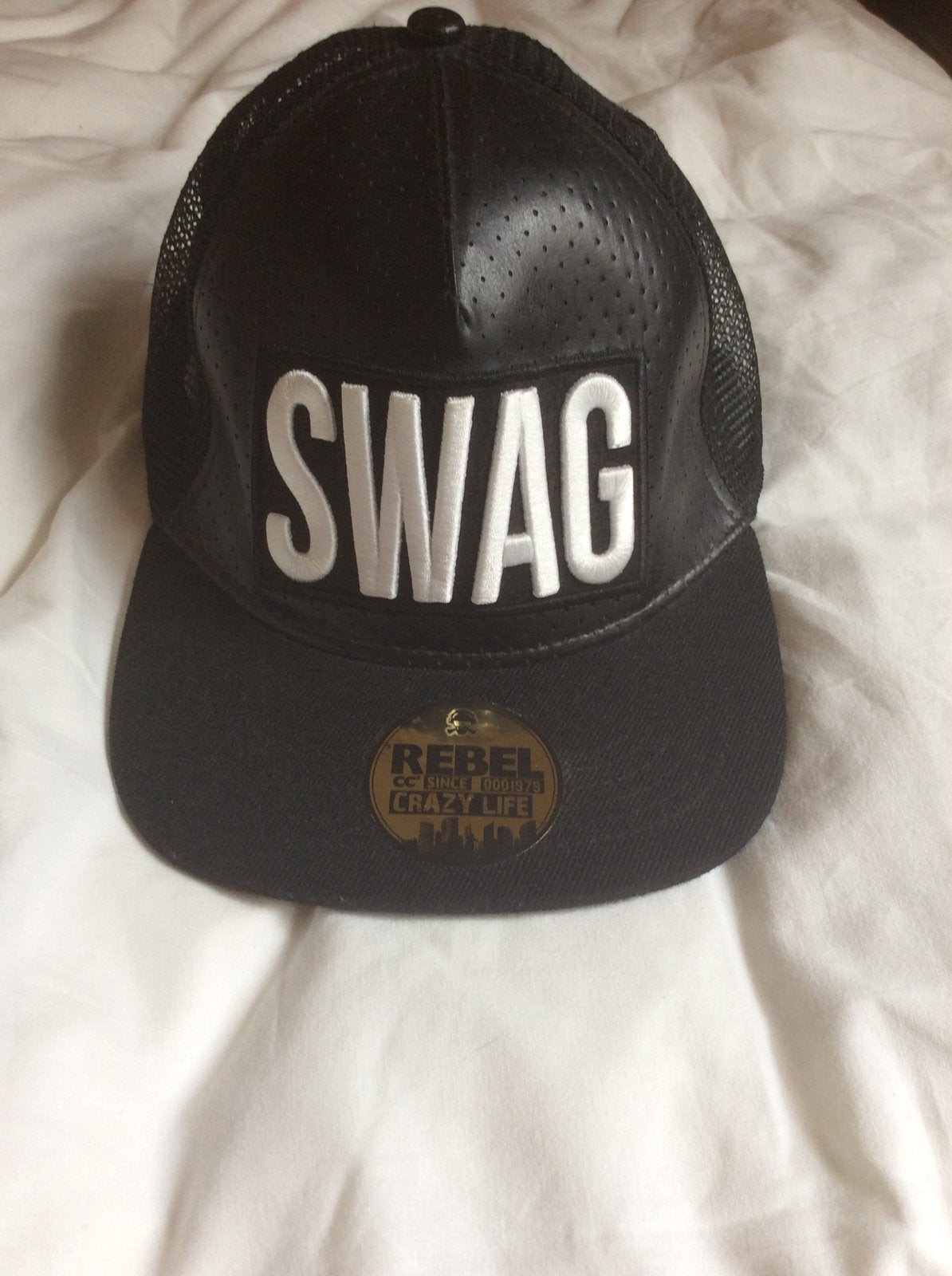 Zwarte pet swag, Ophalen of Verzenden, Zo goed als nieuw, One size fits all