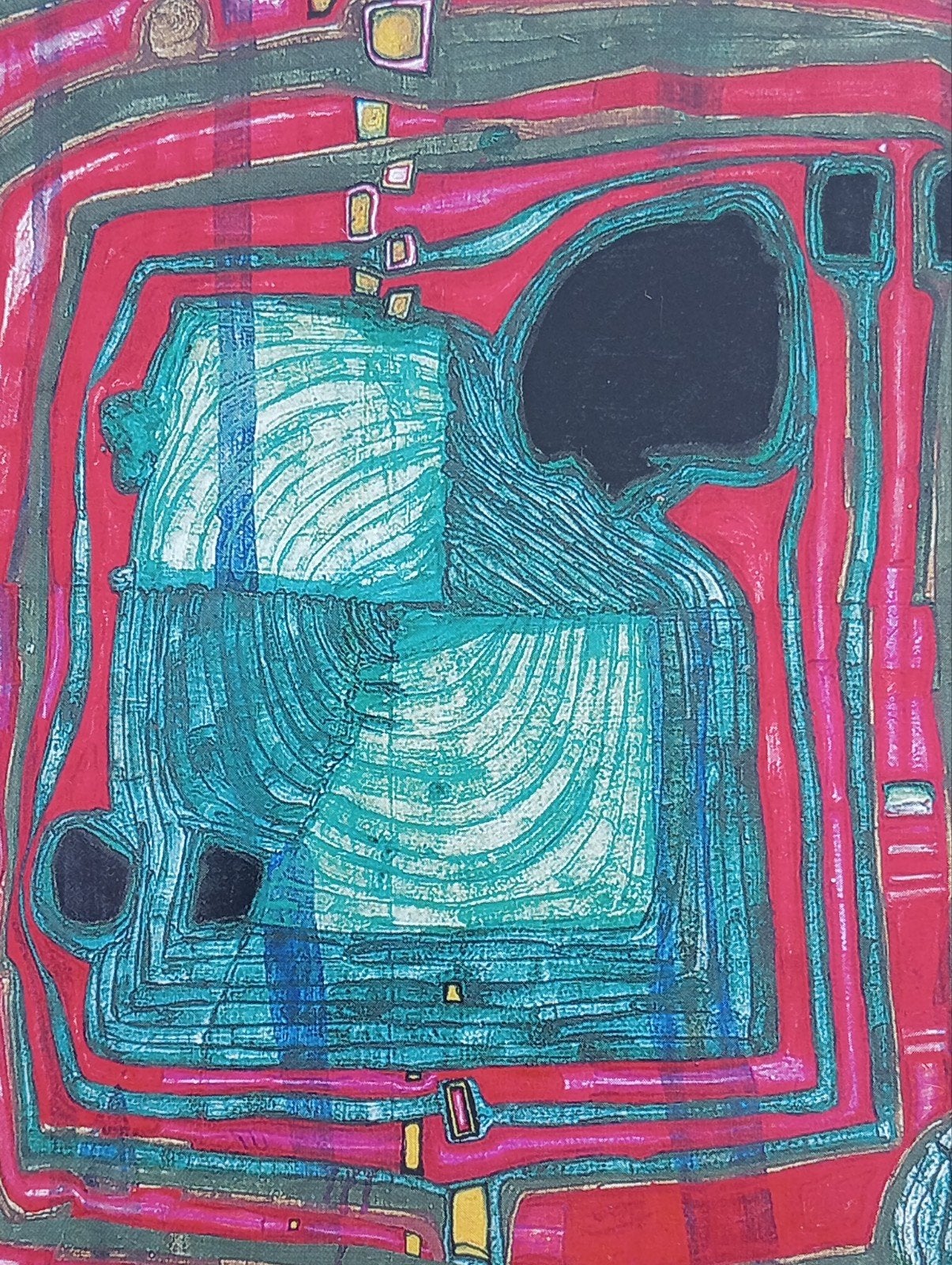 Friedensreich Hundertwasser print 'Hommage au Tachisme' 2001, Ophalen of Verzenden