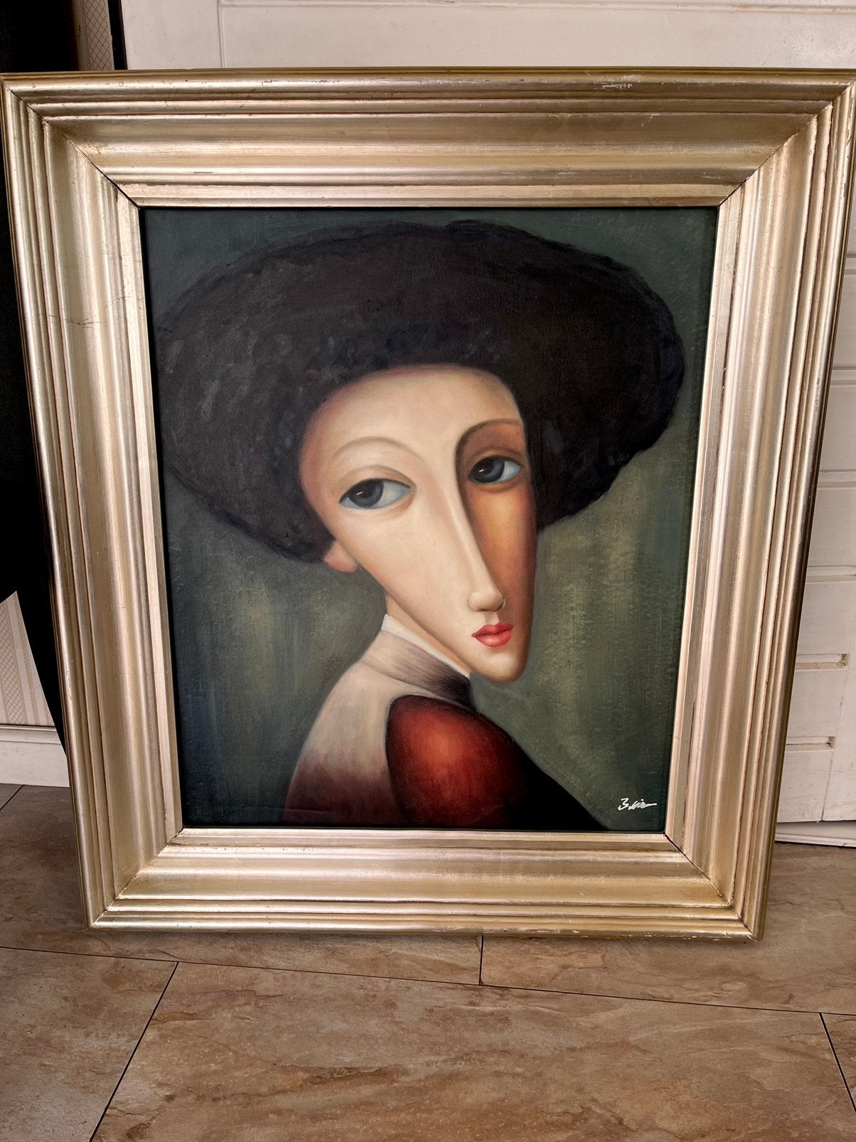Olieverf groot portret schilderij, Ophalen
