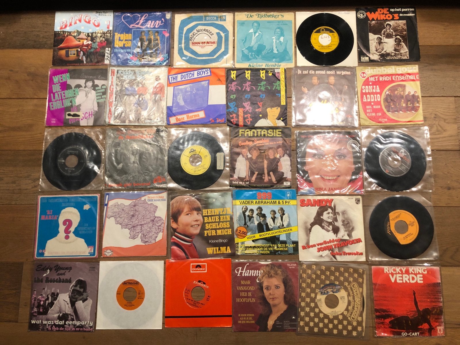 Partij singels 95 stuks 7 inch vinyl, Ophalen of Verzenden, Gebruikt, Overige formaten, Overige typen