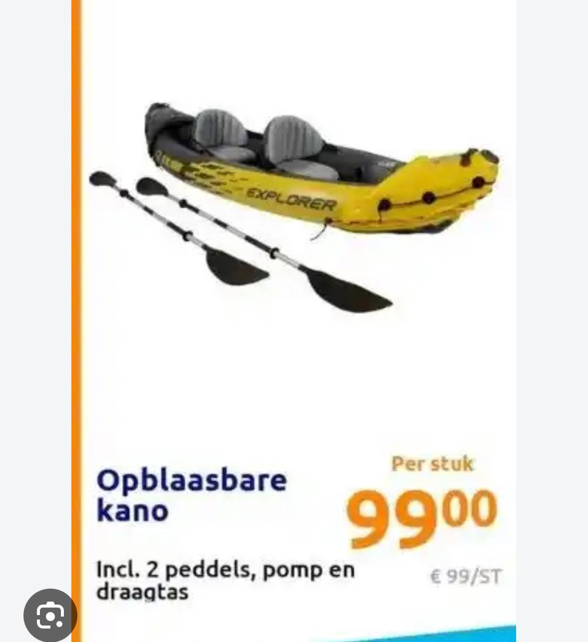 Opblaasbare kano, Watersport en Boten, Ophalen, Zo goed als nieuw, Twee personen, Overige typen