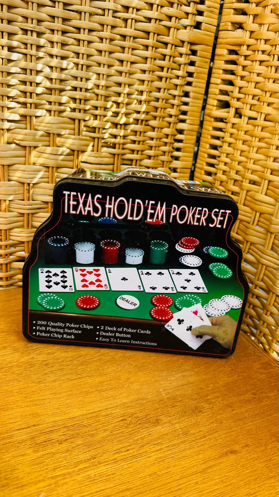 Texas Hold'em Pokerset - Compleet met Chips en Kaarten, Drie of vier spelers, Ophalen of Verzenden, Gebruikt