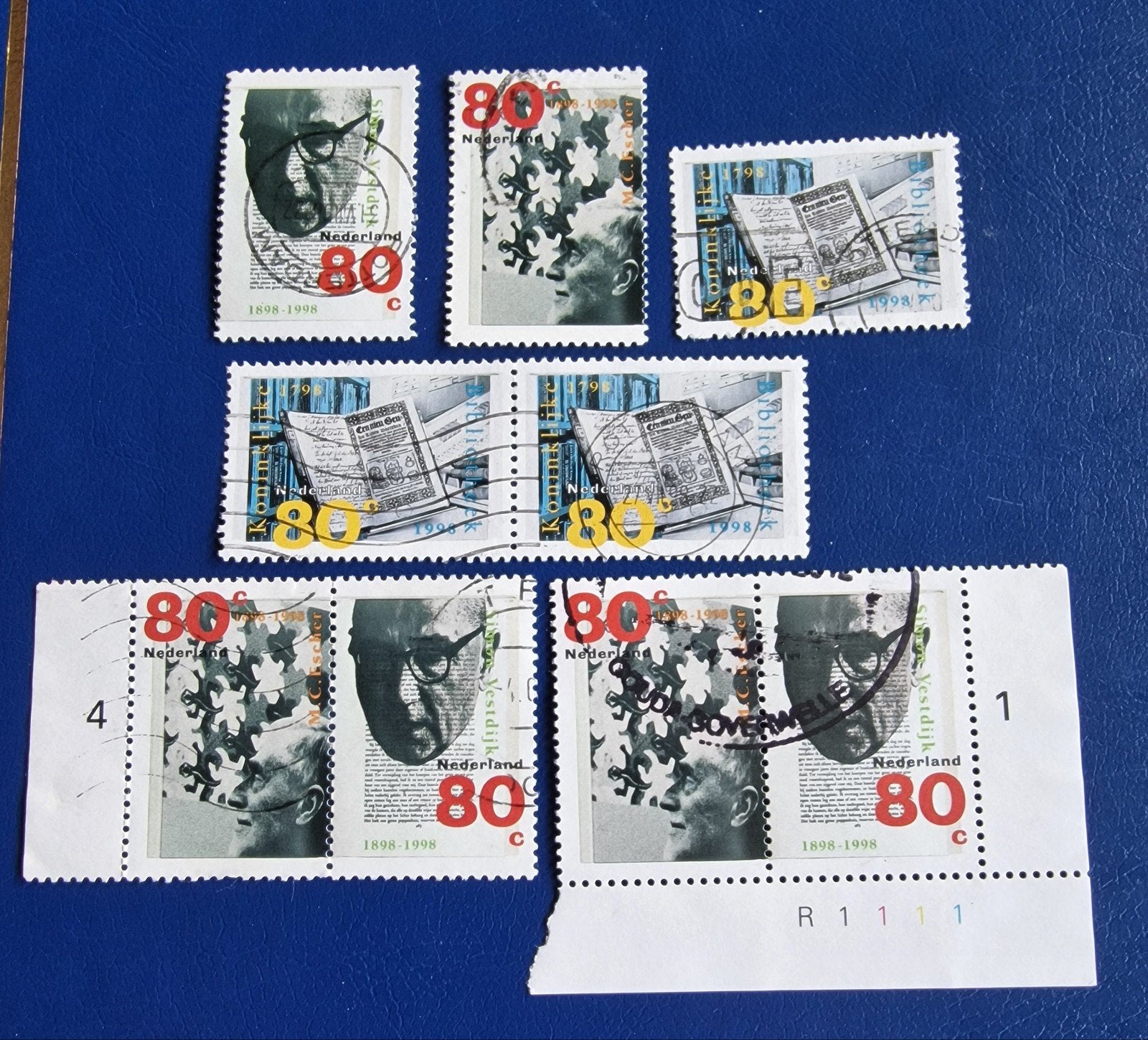 kv1163 Nederlandse postzegels 1898-1998, Vestdijk en kranten, Ophalen of Verzenden, Na 1940, Gestempeld