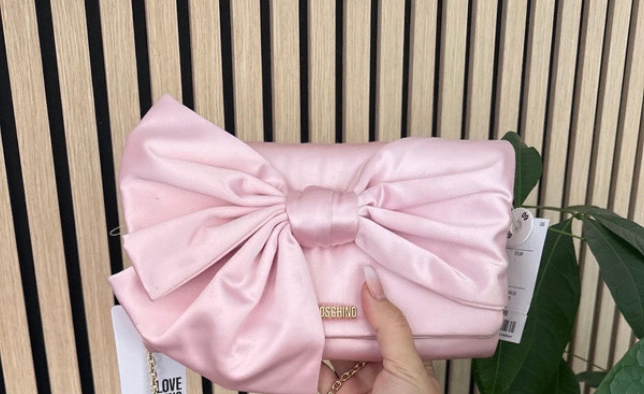 Love Moschino Satijnen Tas met Strik - Nieuw!, Ophalen of Verzenden, Nieuw, Roze, Avondtasje