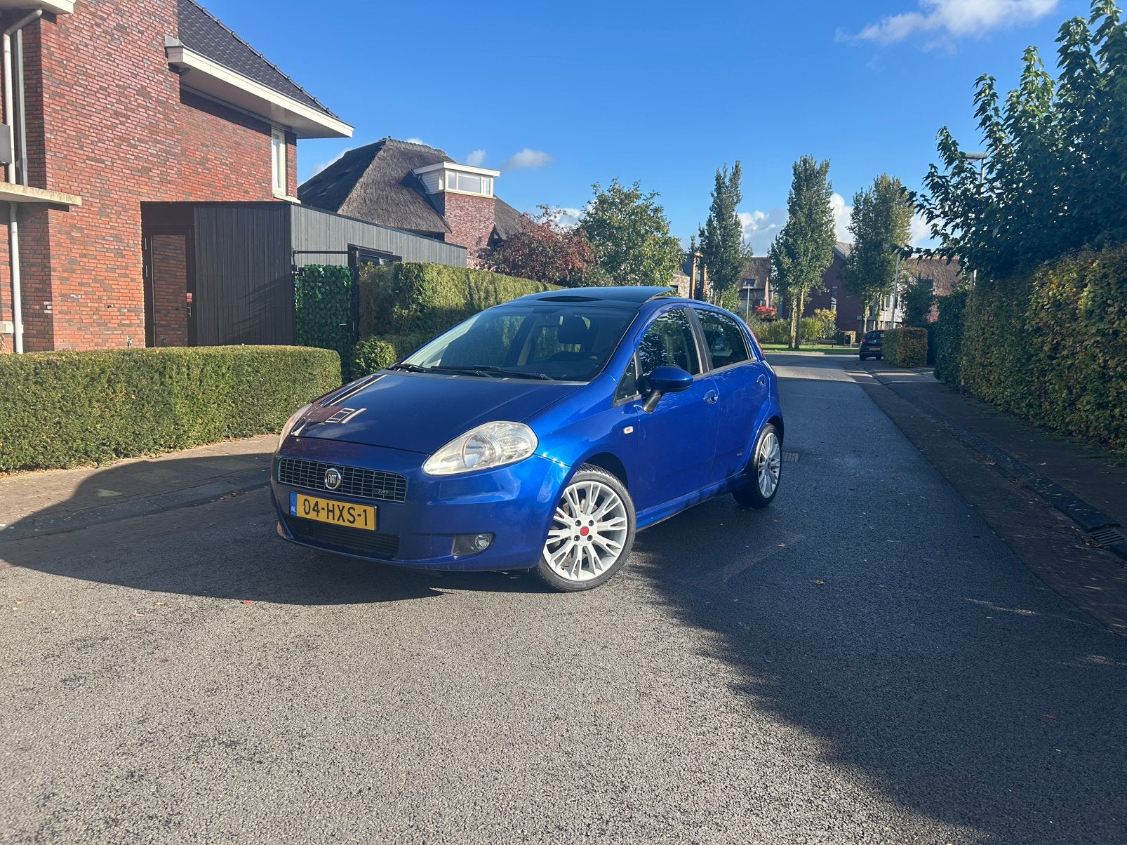 Fiat Punto 1.4 16V Turbo, Bluethooth, Cruise, Pano 5DR, Auto's, Voorwielaandrijving, 15 km/l, 1145 kg, Zwart