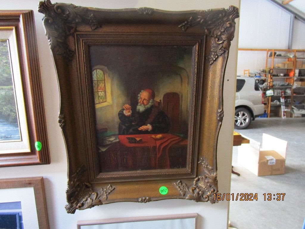 schilderij,Goudweger,antiek,curiosa,ventage,verzameling, Ophalen of Verzenden