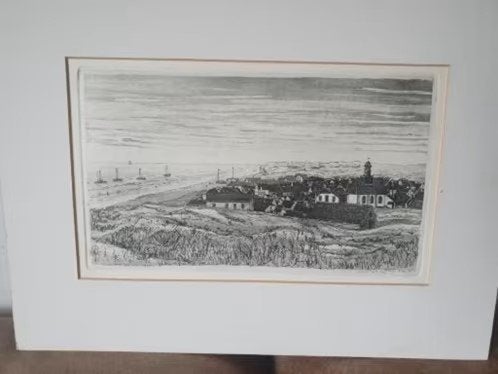 grote mooie ets Noordwijk aan zee Karel Kok 1974, Ophalen