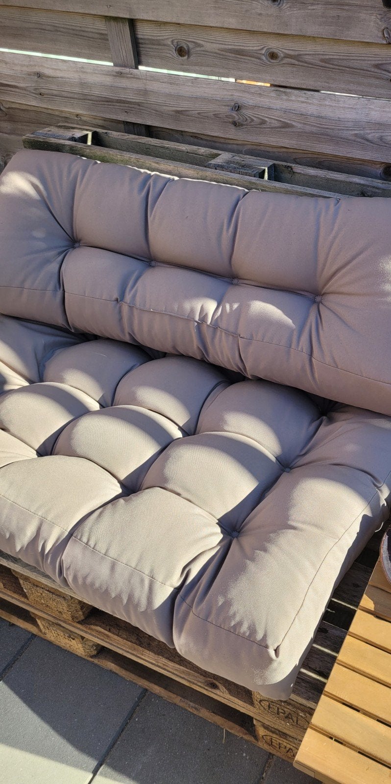 Palletkussen set - zit- en rugkussen, Tuin en Terras, Ophalen, Zo goed als nieuw