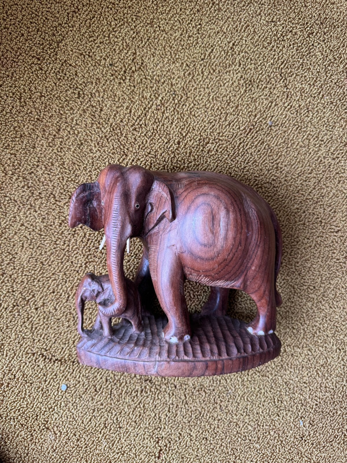 Houten olifant handgesneden sculptuur, Ophalen, 20 - 50 cm, Beeld, Hout