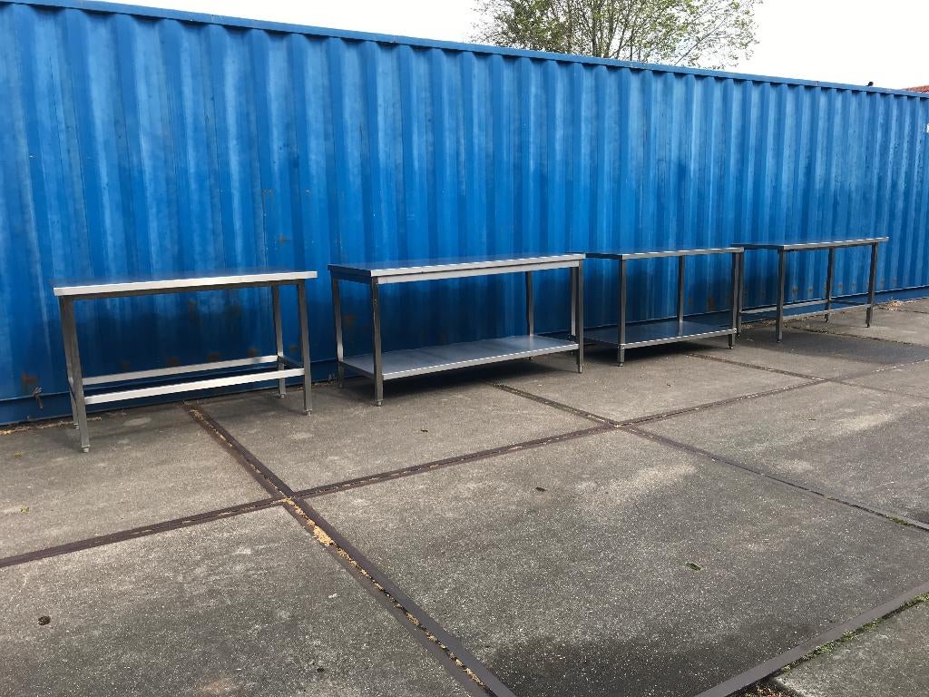 RVS werktafels - rvs werkbanken - diverse maten-140/160/180, Ophalen, Gebruikt