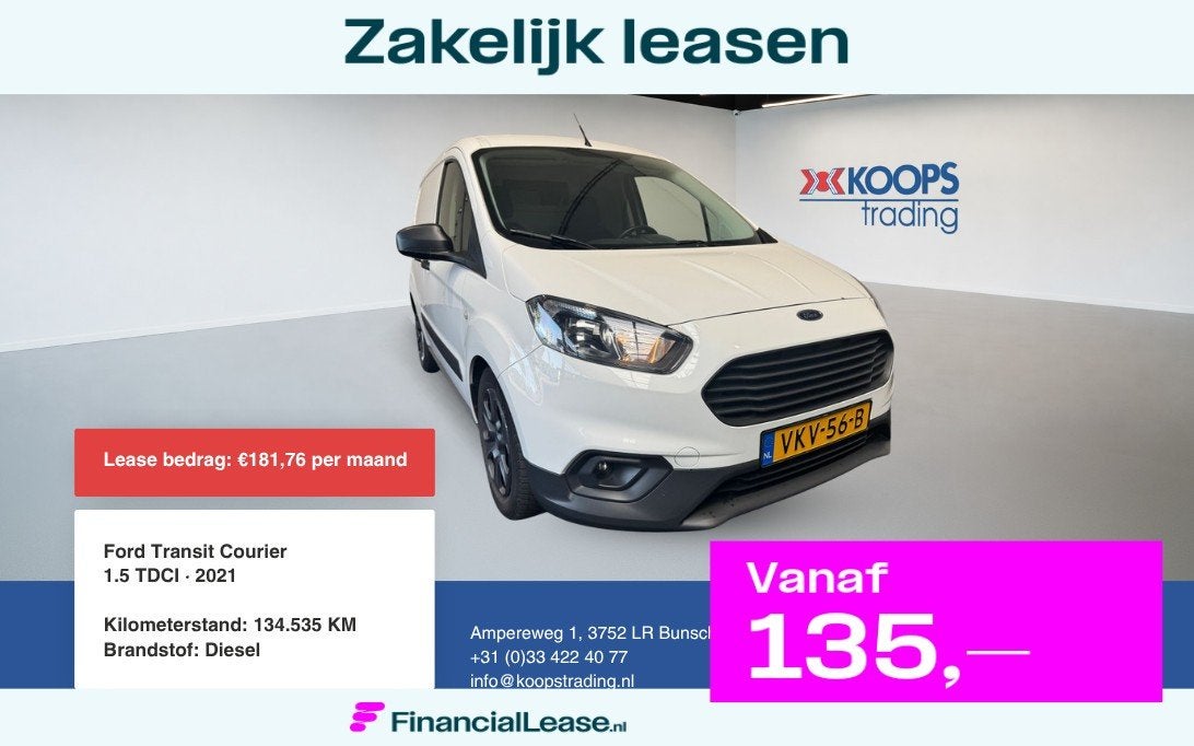 Ford Transit Courier Transit Courier 1.5 TDCI 75pk Ambiente, Voorwielaandrijving, Euro 6, 1261 kg, Origineel Nederlands