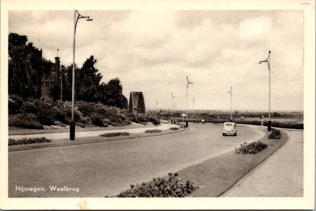 Nijmegen - 9 oude ansichtkaarten Waalburg V, Verzamelen, Ansichtkaarten | Nederland, Verzenden, 1940 tot 1960, Gelopen, Gelderland