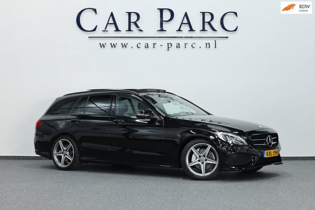 Mercedes-Benz C-klasse Estate 180 AMG Line LED/PANORAMADAK/L, Auto's, Mercedes-Benz, Automaat, Achterwielaandrijving, Euro 6, Zwart