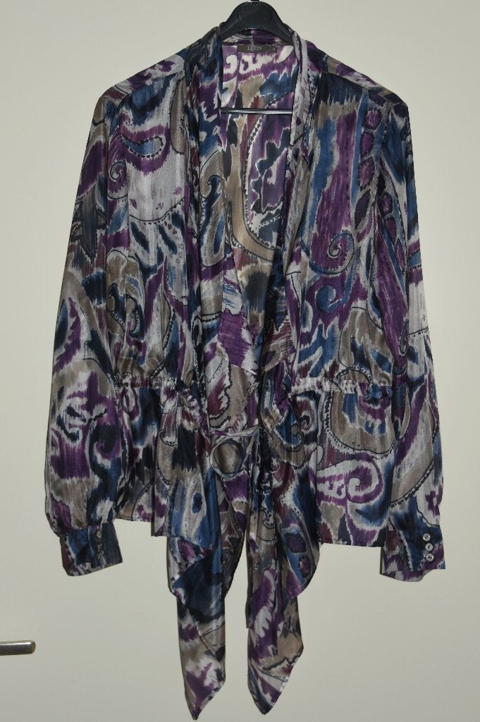 Chique 100% zijden wikkel blouse maat 44 NIEUW, Kleding | Dames, Verzenden, Nieuw, Maat 42/44 (L), Zwart