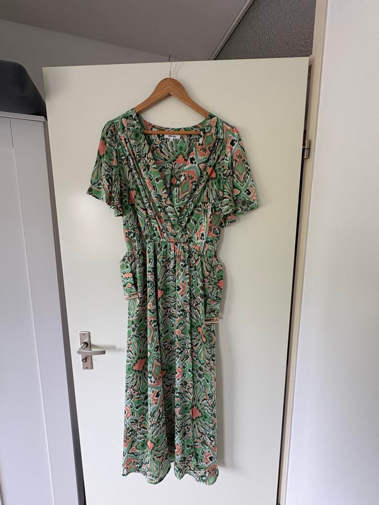 Paprika jurk met print en ceintuur, maat 1, Kleding | Dames, Maat 42/44 (L), Ophalen of Verzenden, Zo goed als nieuw, Onder de knie