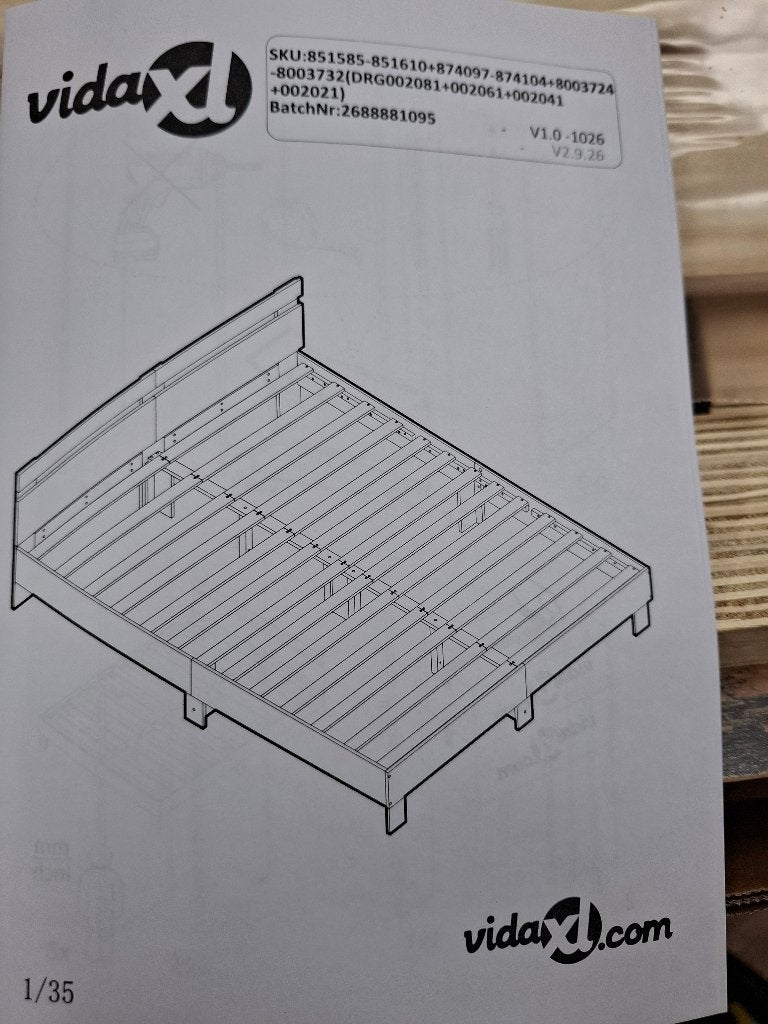 bedframe  160 x200, Ophalen, Bruin, 200 cm, 160 cm