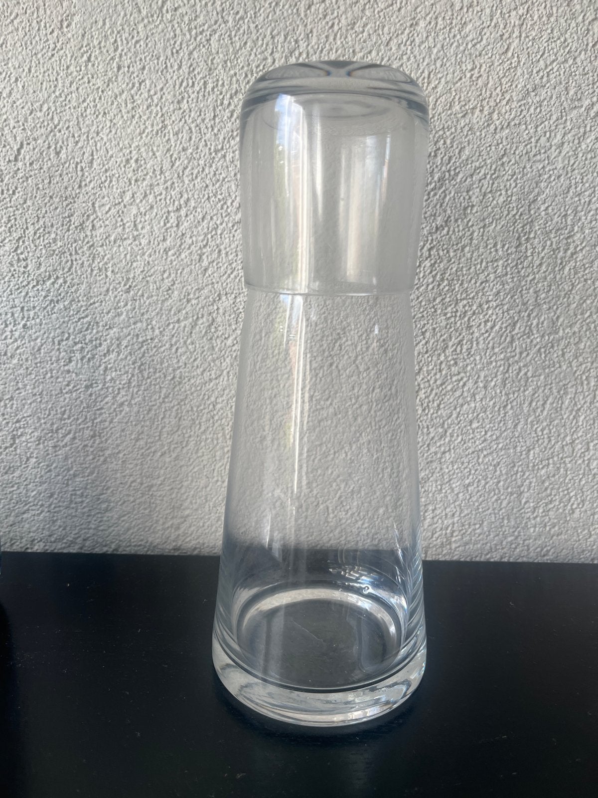 Glazen schenkkan met beker - Zo goed als nieuw, Ophalen of Verzenden, Zo goed als nieuw, Overige typen