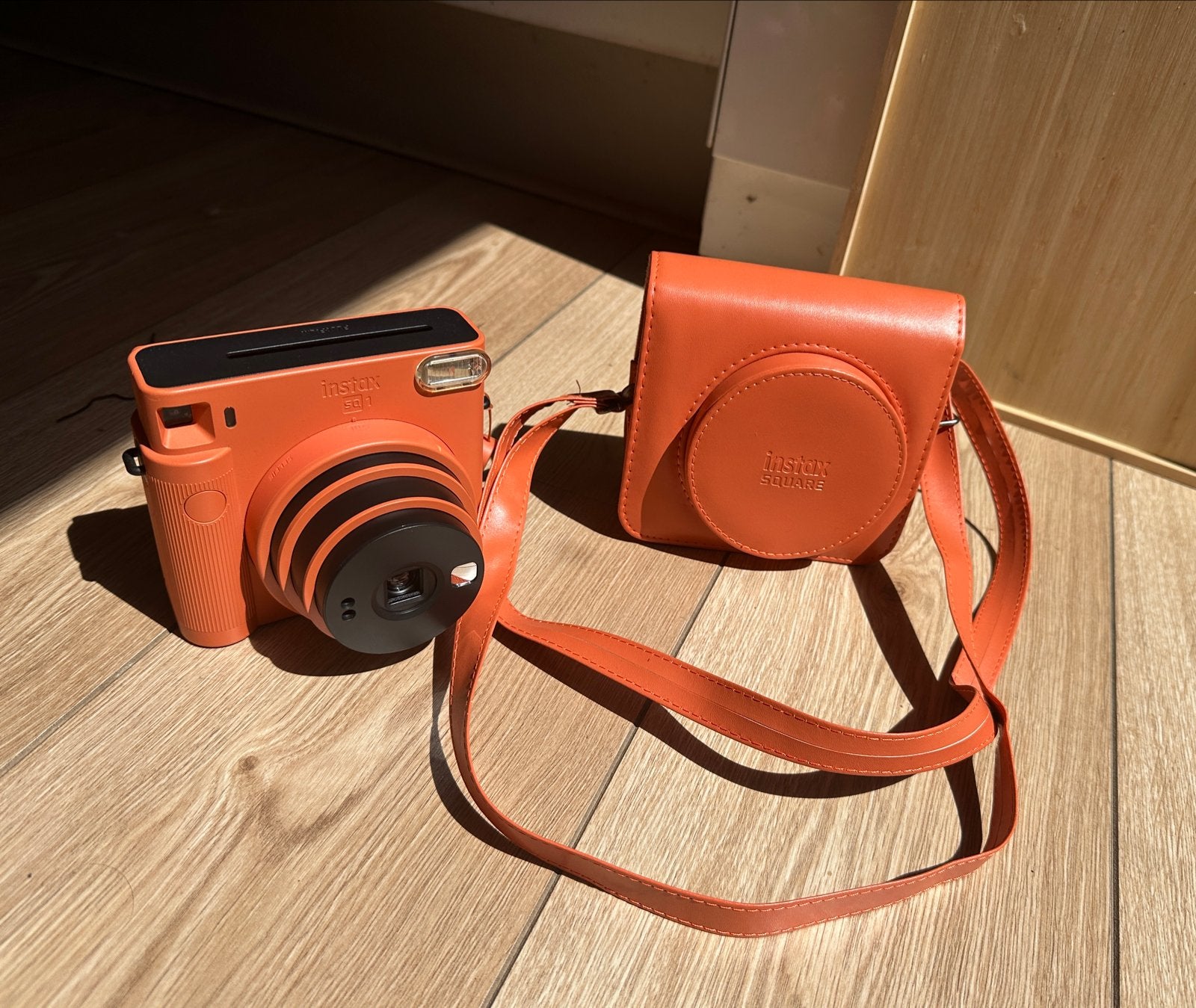 Instax SQUARE SQ1 Terracotta Orange + Case, Ophalen of Verzenden, Zo goed als nieuw