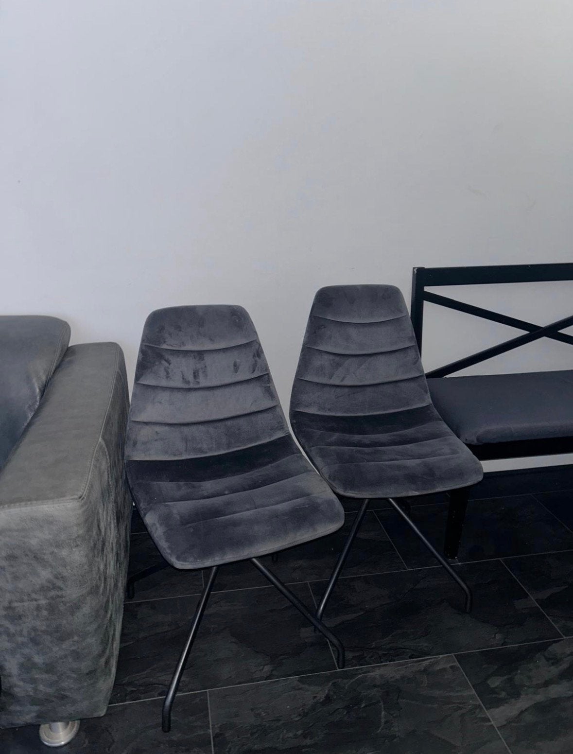 2 paar stoelen antraciet, Huis en Inrichting, Stoelen, Ophalen, Twee, Nieuw, Stof