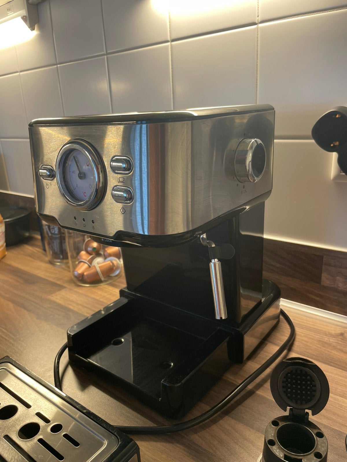 Koffiezetapparaat met koffiecups, Witgoed en Apparatuur, Koffiemachine-accessoires, Ophalen of Verzenden, Gebruikt, Melkaccessoire