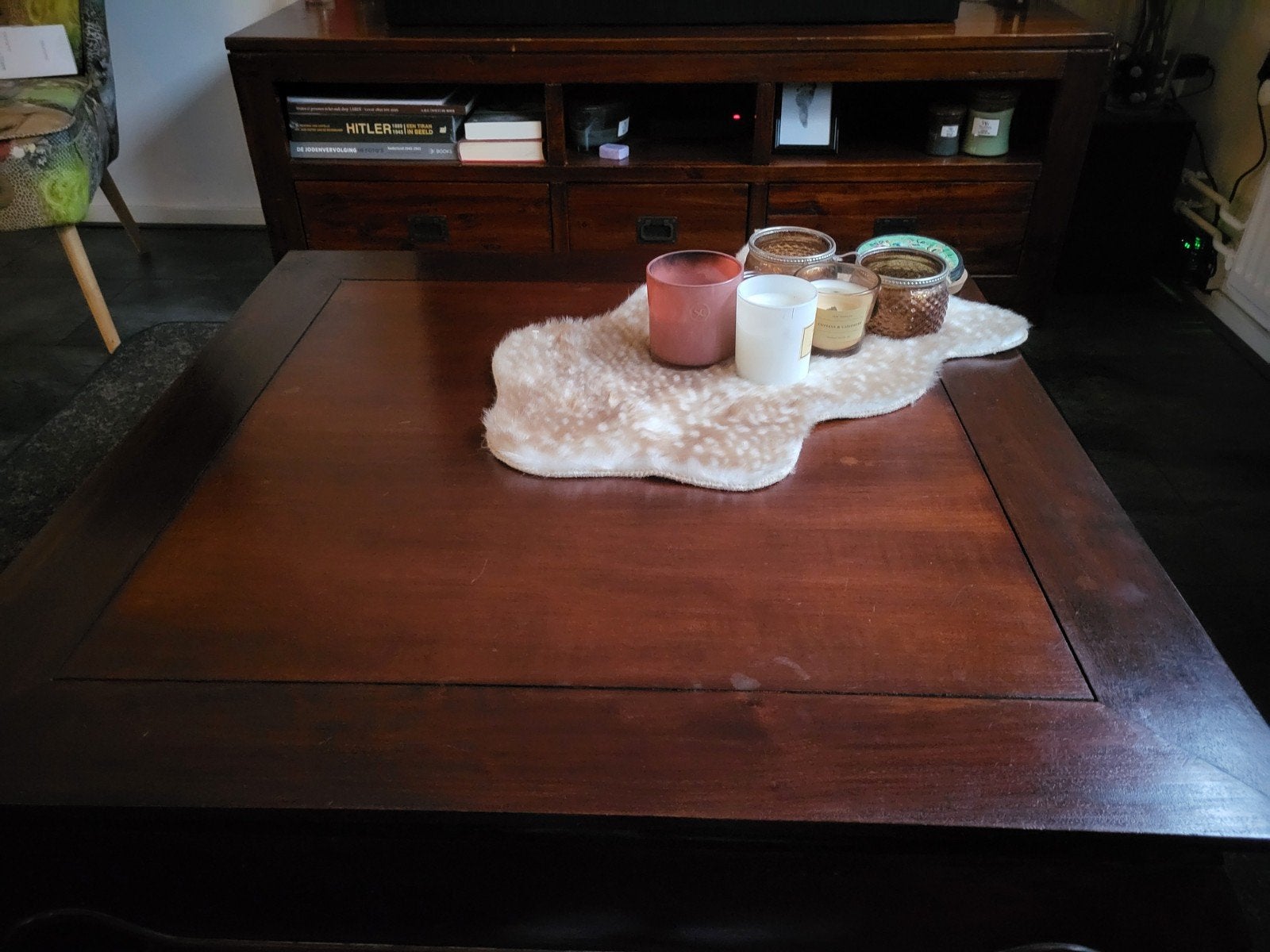 Mooie teakhouten opiumtafel, Ophalen