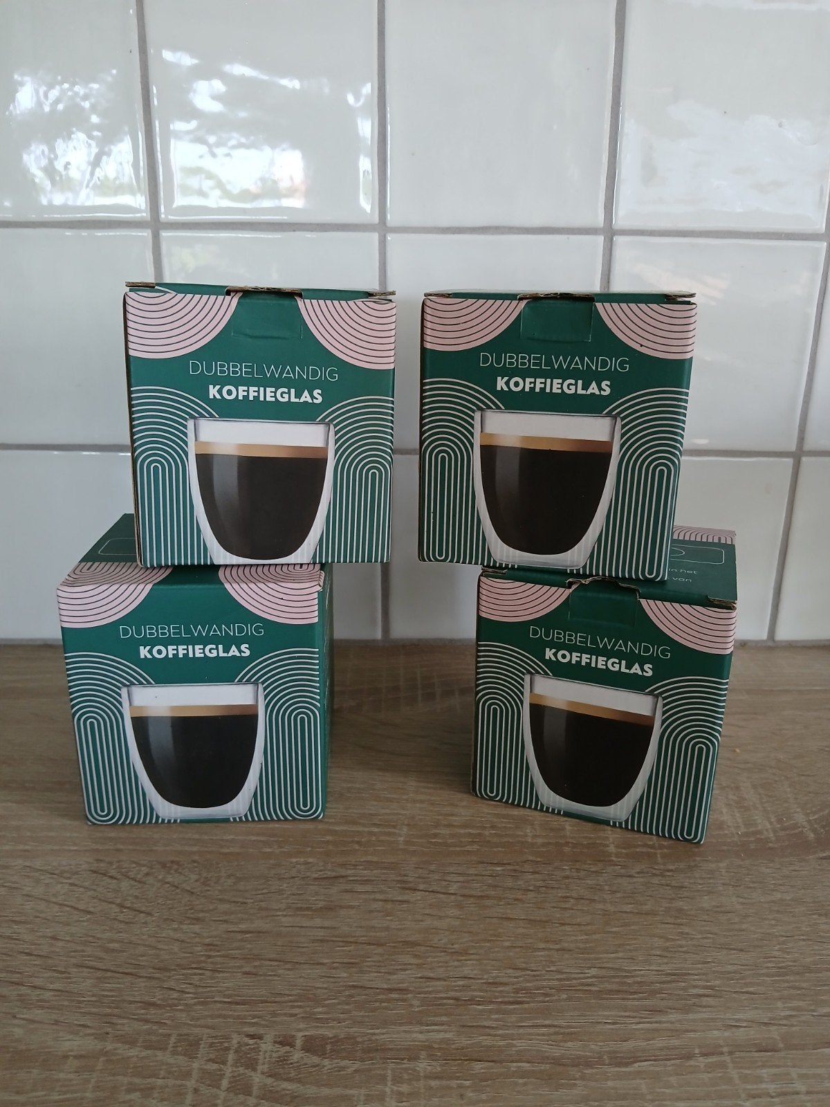 4 Dubbelwandige koffieglazen / koffieglas  NIEUW, Glas of Glazen, Nieuw, Ophalen of Verzenden, Glas
