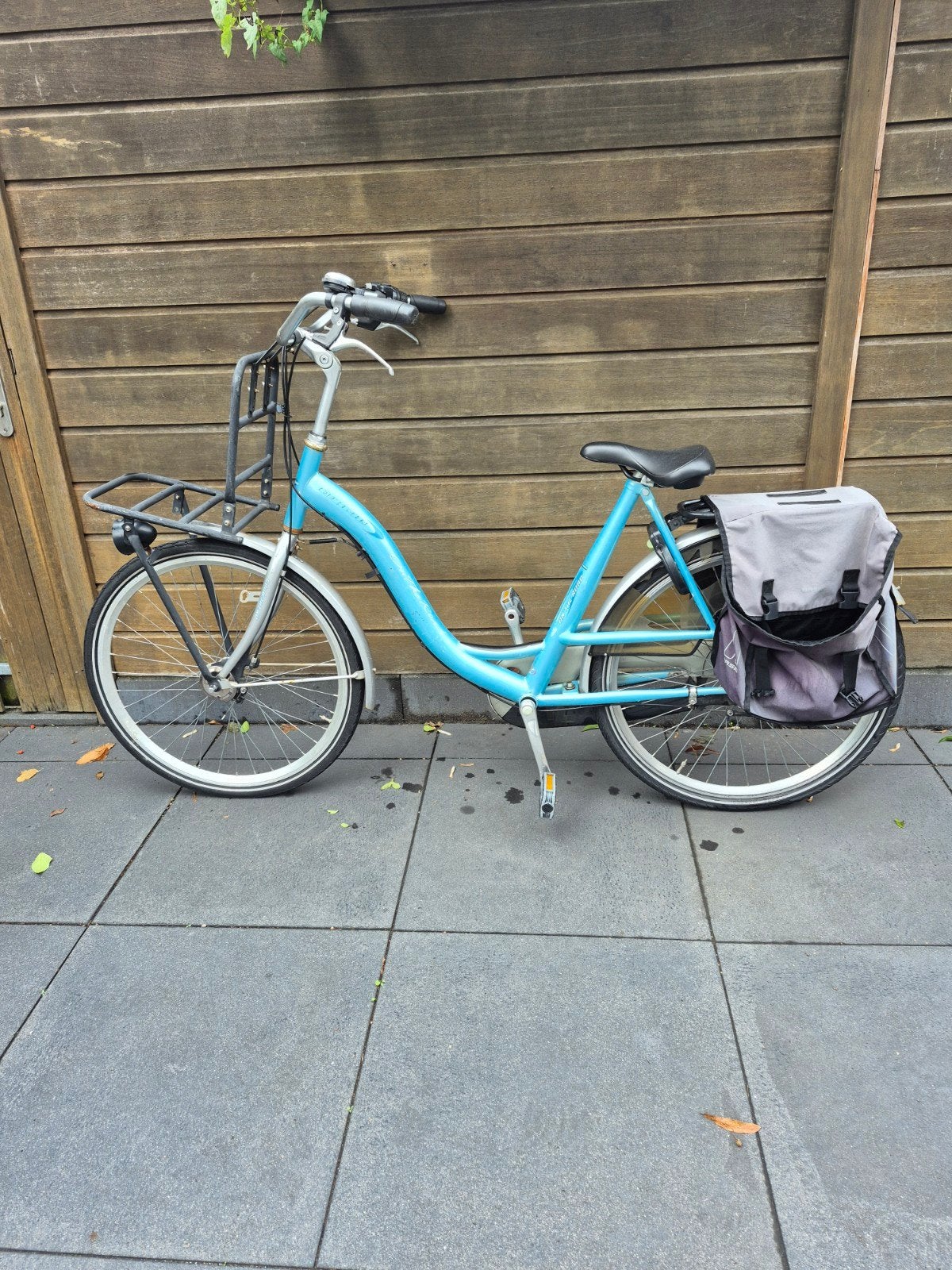 Damesfiets met voordrager en fietstas, Gebruikt, Velgrem, (Extra) lage instap, 50 tot 53 cm