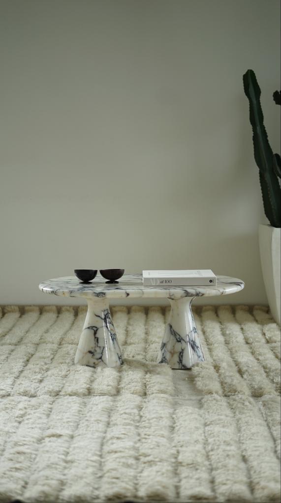 Calacatta Marmeren Salontafel - Ovaal Design, Tuin en Terras, Droogmolens en Wasrekken, Ophalen of Verzenden