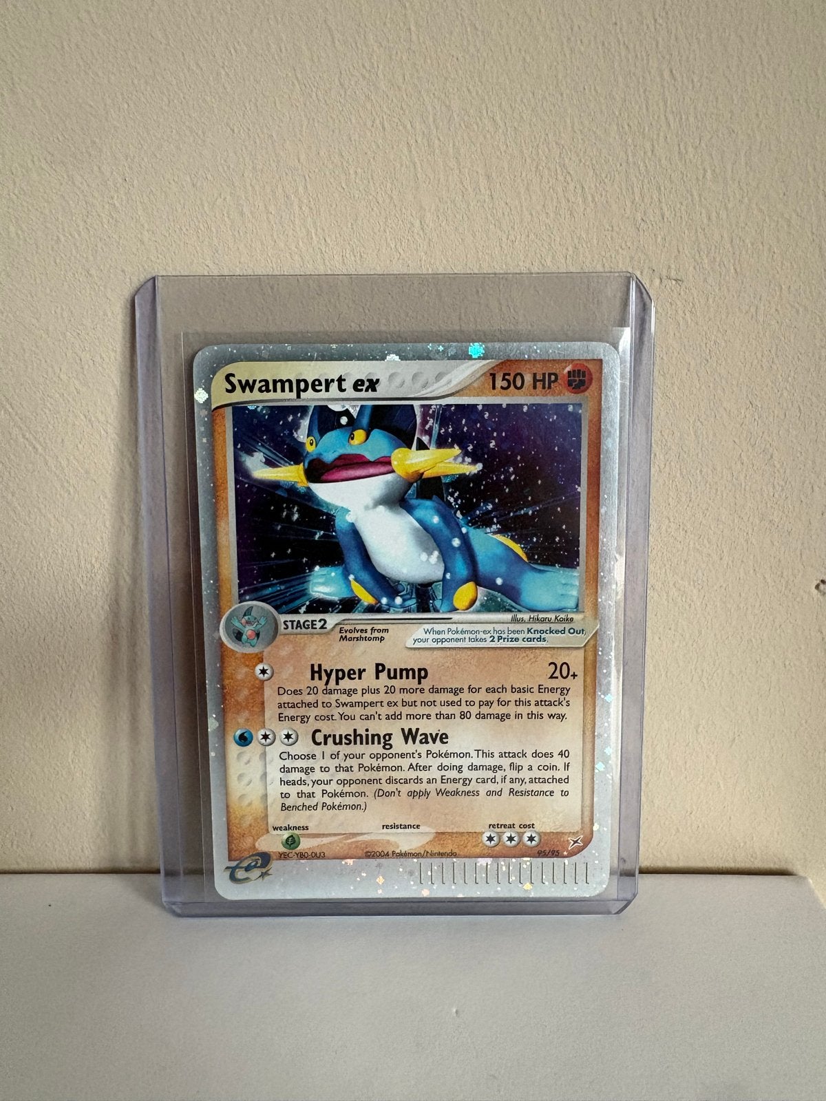 Swampert EX 95/95 Pokemon Kaart - Holo Rare, Ophalen of Verzenden, Zo goed als nieuw, Losse kaart, Foil
