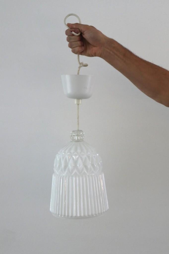 Vintage IKEA Vanadin hanglamp / retro mid century deens 60, Ophalen of Verzenden, Zo goed als nieuw, Glas, Minder dan 50 cm