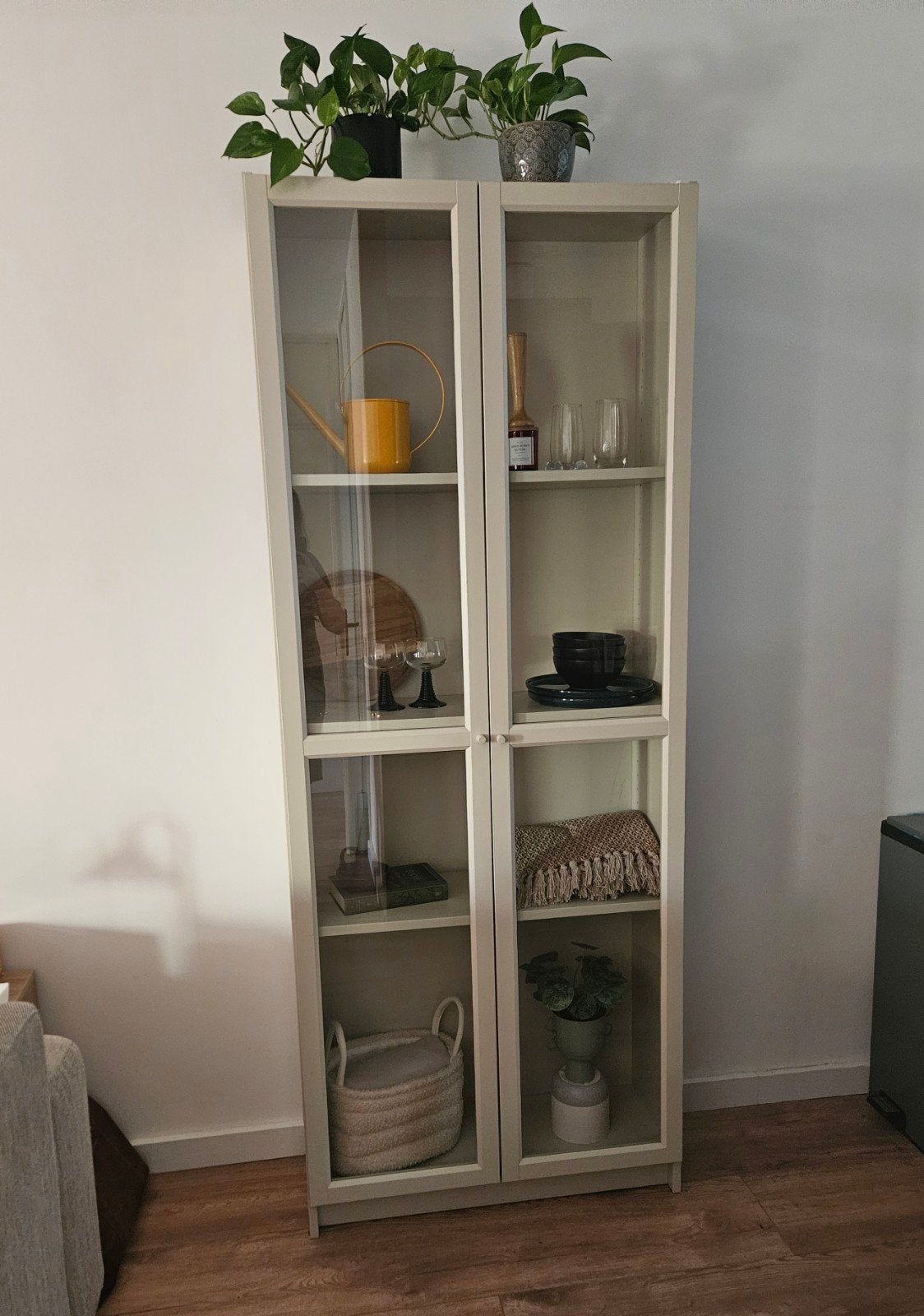 IKEA Vitrinekast met glazen deuren (202x80x30 cm), Ophalen, Modern, functioneel, 200 cm of meer, 50 tot 100 cm