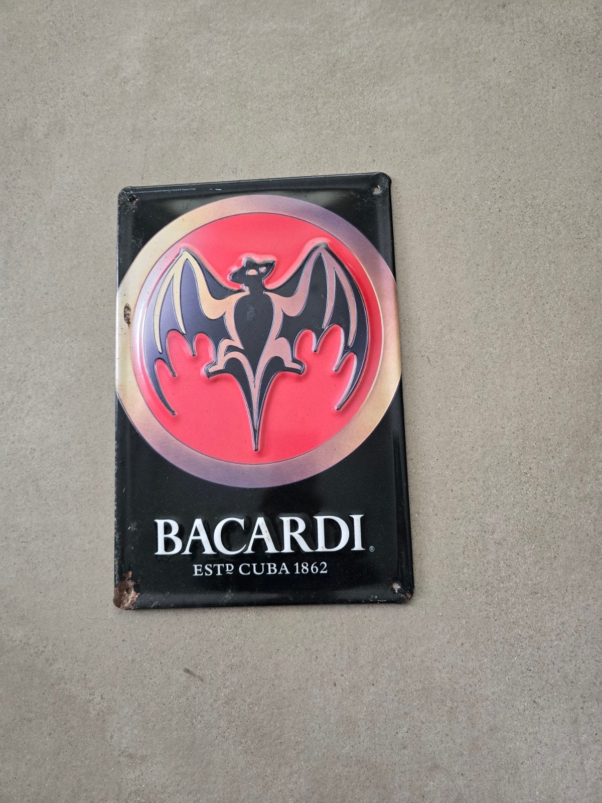 wandbord metaal (Bacardi), Ophalen of Verzenden