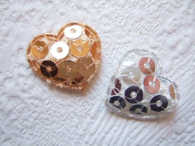 OPRUIMING ~ Klein hartje met lovertjes ~ 2 cm ~Zilver & Goud, -, -, Overige typen, Nieuw