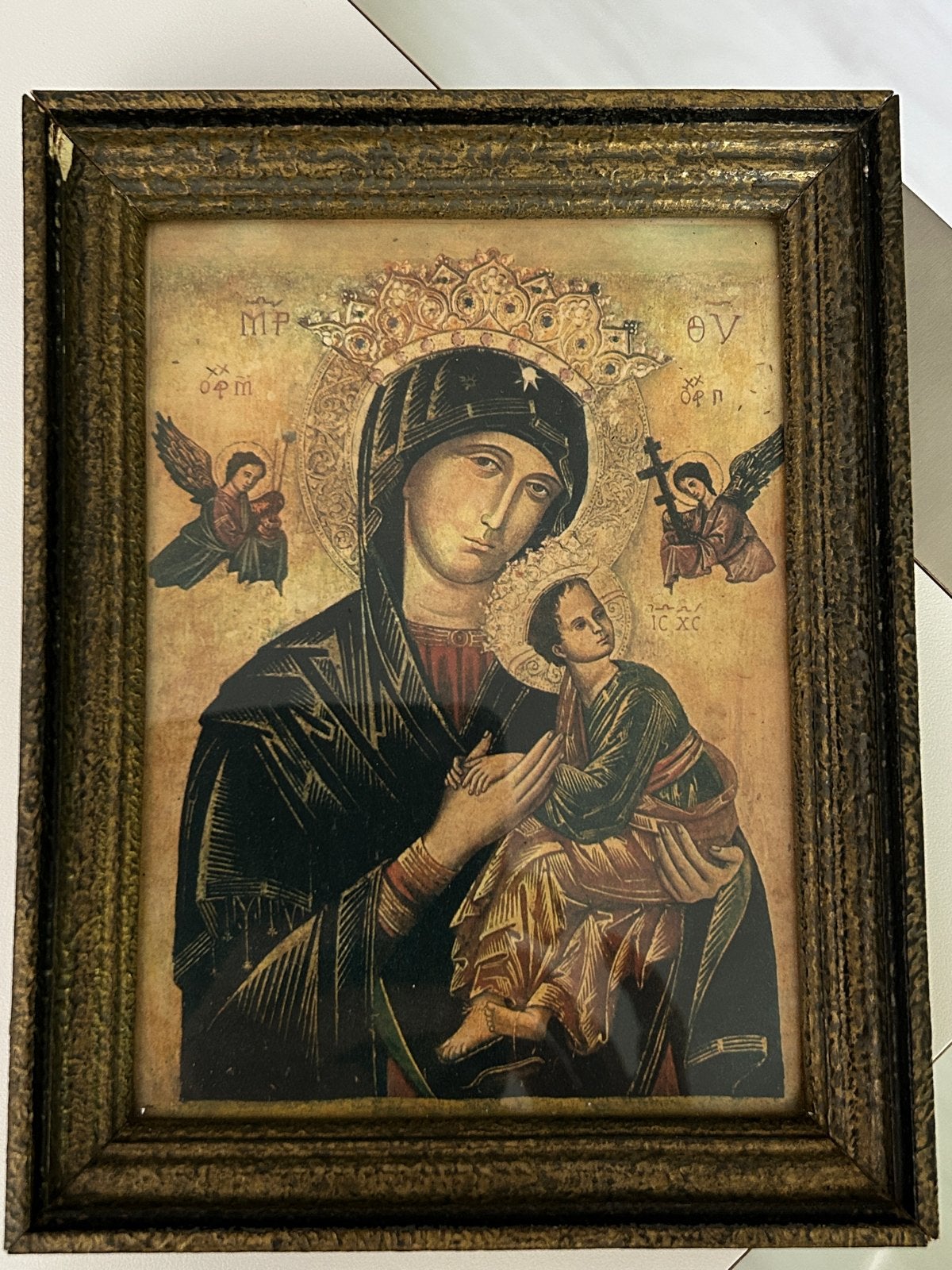 Maria met kind; Ware afbeelding Schilderij, Antiek en Kunst, Antiek | Religie, Ophalen of Verzenden