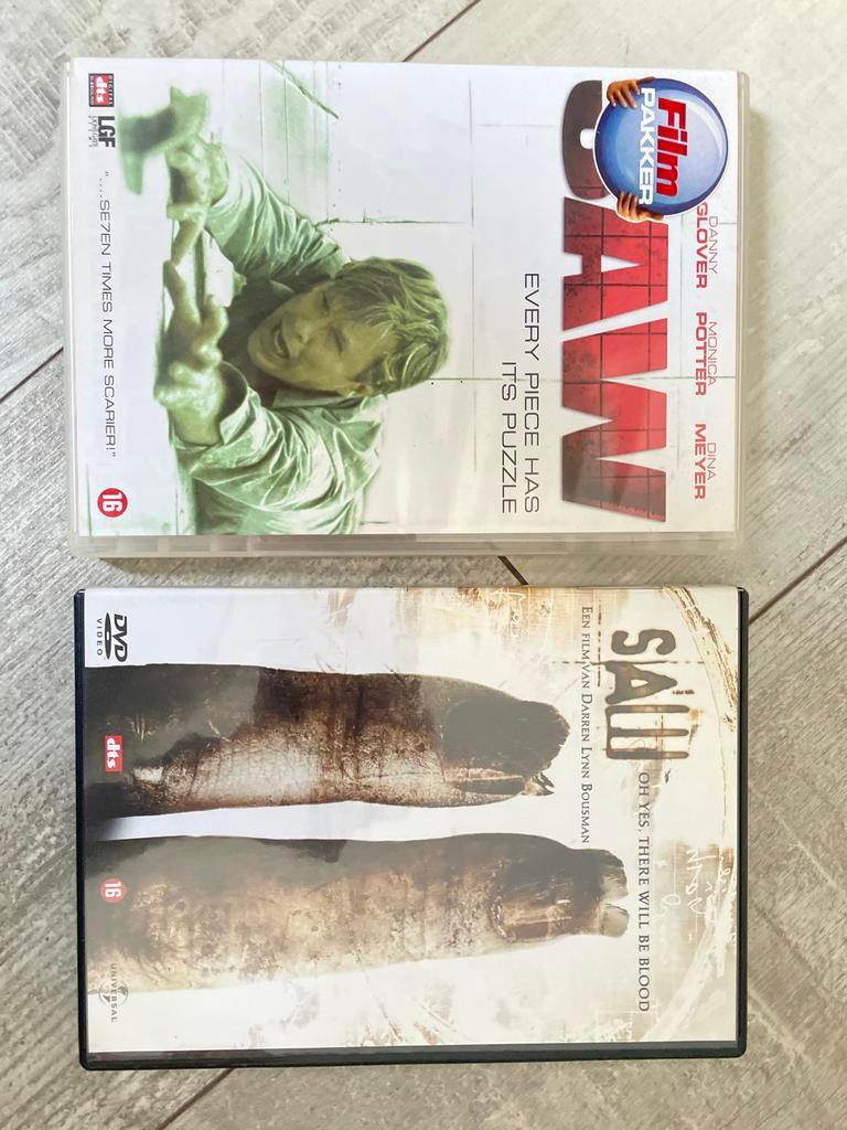 Saw en Saw II DVD's, Ophalen, Gebruikt, Vanaf 16 jaar, Slasher