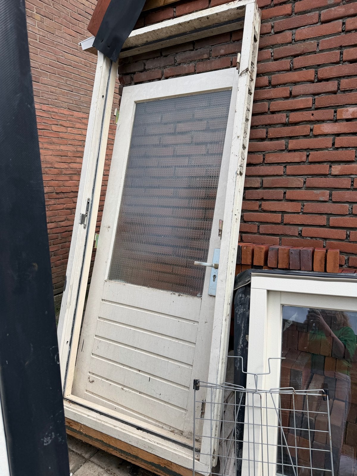 Gebruikt kozijn met buitendeur, Ophalen, Gebruikt, 80 tot 100 cm, Buitendeur
