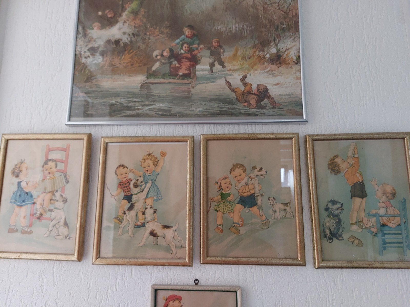 oude kinder schilderijtjes, Ophalen of Verzenden