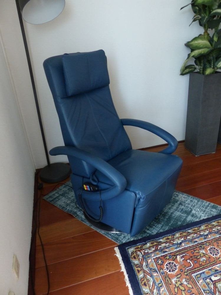 FITFORM LEDEREN ELEKTRISCHE DRAAI-RELAX-FAUTEUIL, Ophalen, Minder dan 75 cm, Leer, Zo goed als nieuw