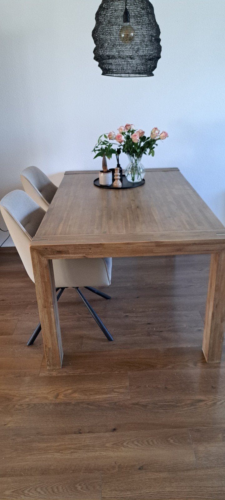 Te koop ,eettafel 1.00mx1.60m,Acacia hout, kleur Truffel., Ophalen, Rechthoekig, 200 cm of meer, 50 tot 100 cm