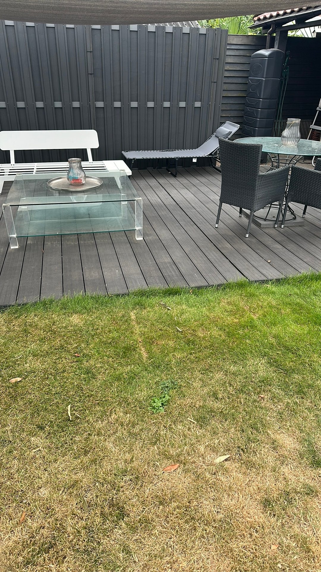Composiet vlonderplanken van 15cm met bevestiging en balken, Ophalen, Gebruikt, Composiet