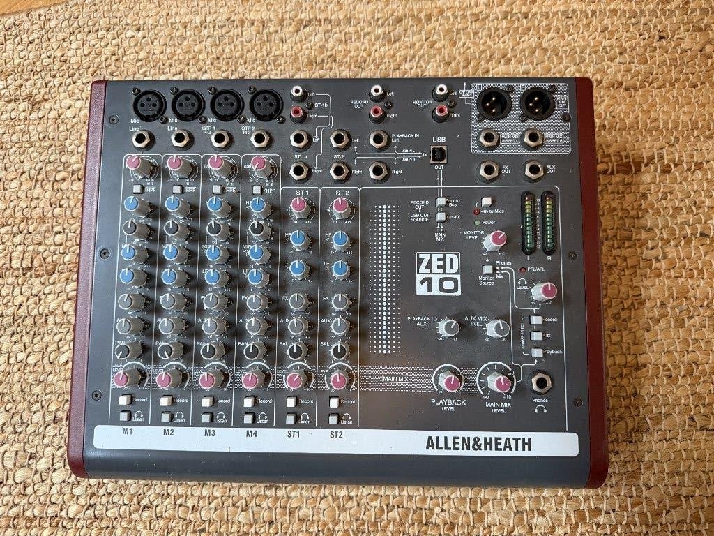 Allen & Heath ZED-10 mengpaneel, Ophalen of Verzenden, Zo goed als nieuw, 5 tot 10 kanalen, Microfooningang