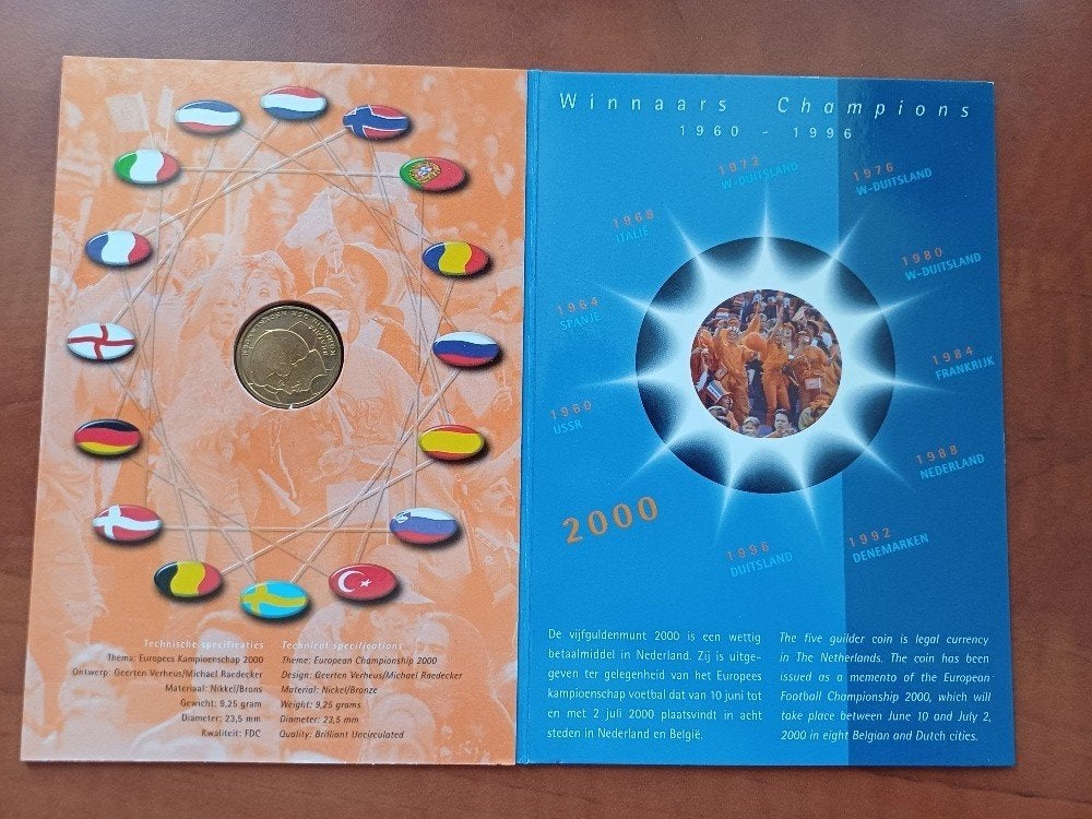 EK 2000 - vijfje, Ophalen of Verzenden, Koningin Beatrix, 5 gulden, Losse munt