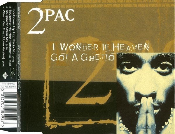 2PAC CD SINGLE I WONDER IF HEAVEN GOT A GHETTO, Ophalen of Verzenden, Zo goed als nieuw, Pop