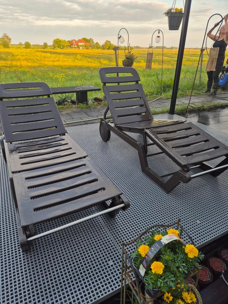 Ligbedden hard plastic 2 stuks, Ophalen of Verzenden, Plastic, Verstelbaar