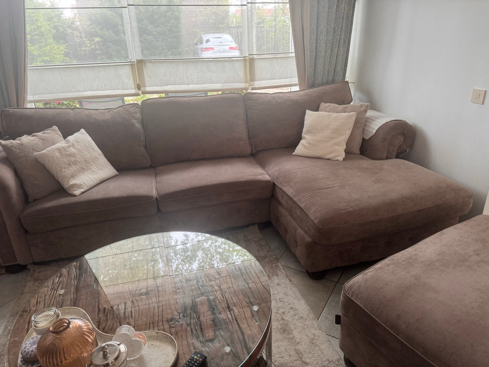 Urbansofa Hoekbank - Zo goed als nieuw, Ophalen, Zo goed als nieuw, Stof, Zithoek en hokker er bij