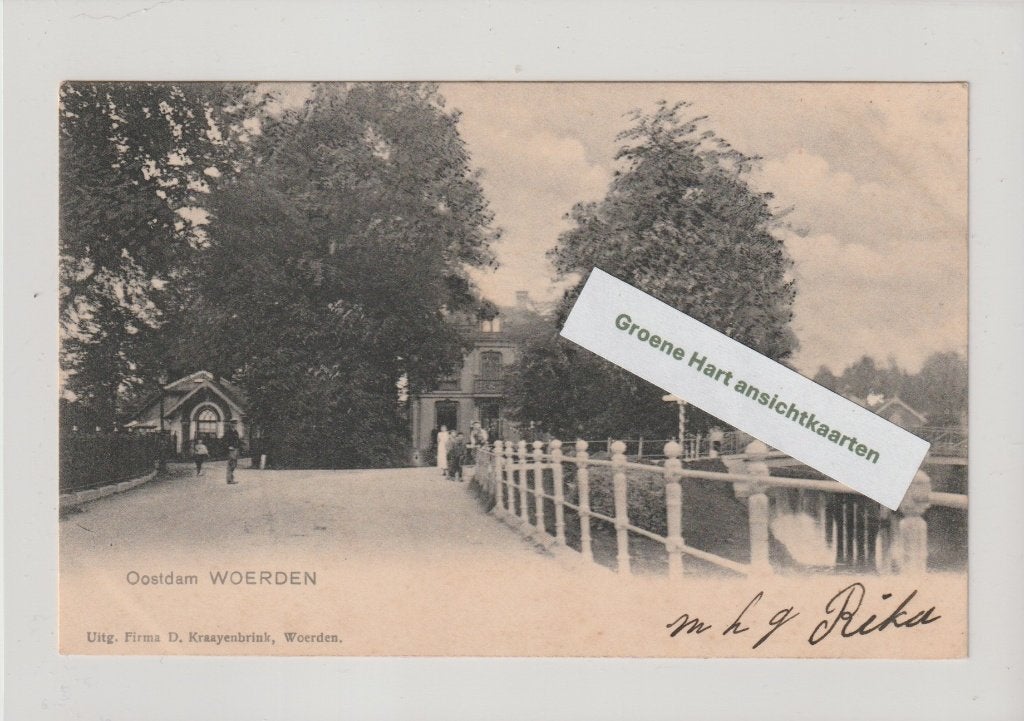 Woerden - Oostdam 1906 * Kraaijenbrink, Ophalen of Verzenden, Voor 1920, Gelopen, Utrecht