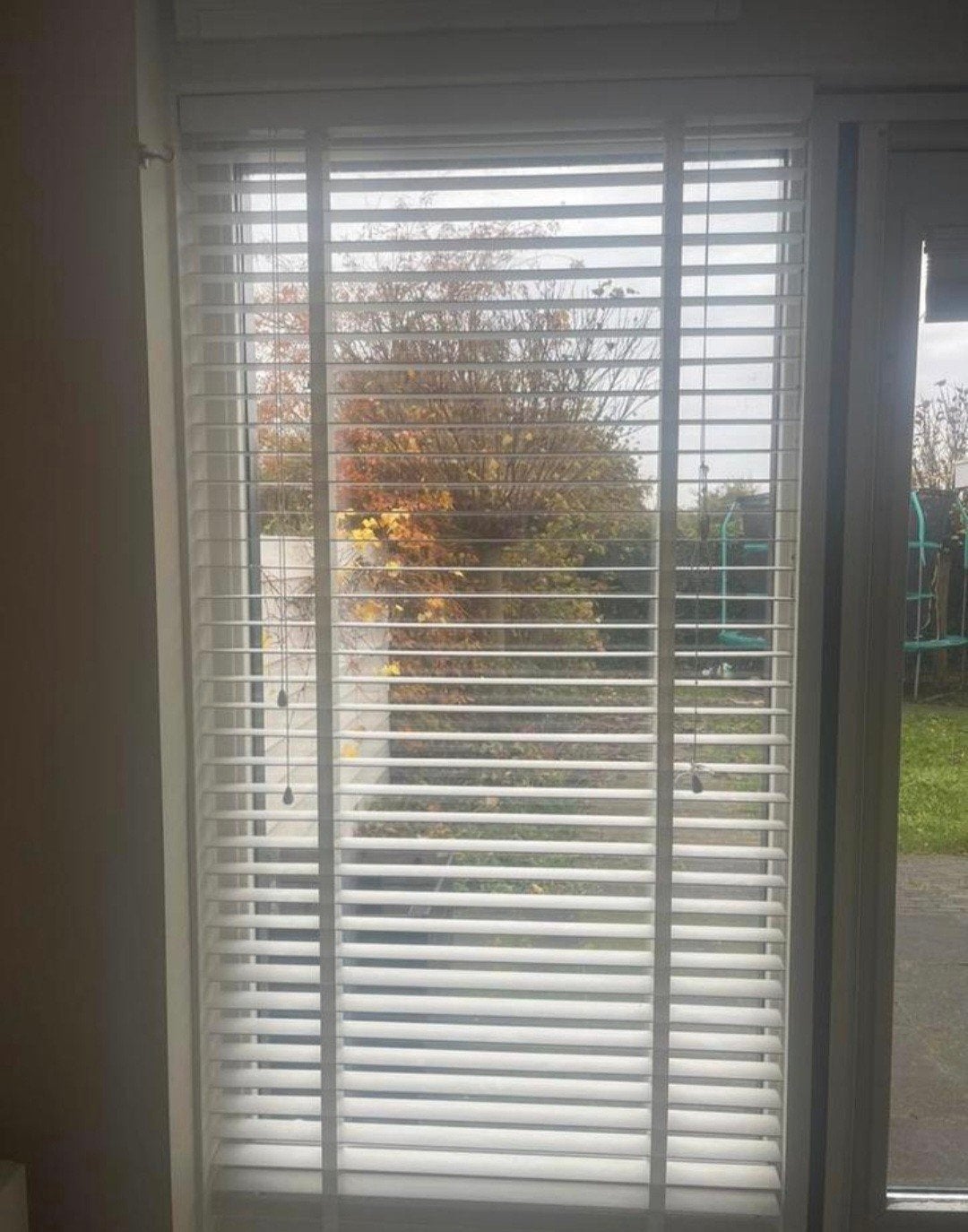 Houten jaloezie wit 95cm jaloezieën shutters lamellen, Ophalen, Zo goed als nieuw, Wit