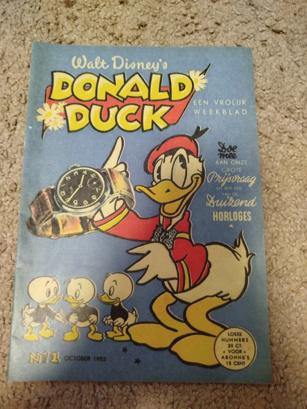 Een unieke uitgave van de allereerste Donald Duck uit 1952, Ophalen of Verzenden, Zo goed als nieuw, Walt Disney